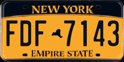 NY license plate FDF7143