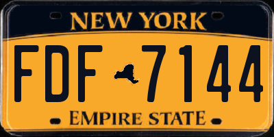 NY license plate FDF7144