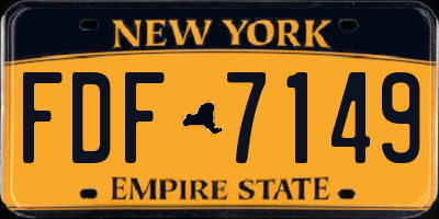 NY license plate FDF7149