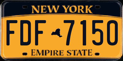 NY license plate FDF7150