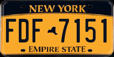 NY license plate FDF7151