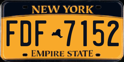 NY license plate FDF7152