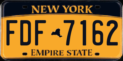 NY license plate FDF7162