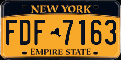 NY license plate FDF7163