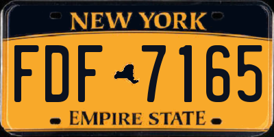 NY license plate FDF7165