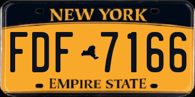 NY license plate FDF7166