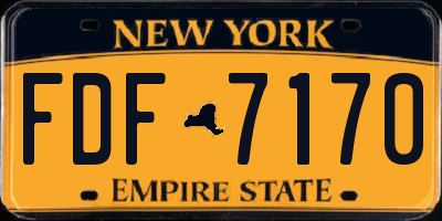 NY license plate FDF7170