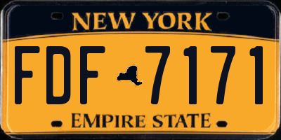 NY license plate FDF7171
