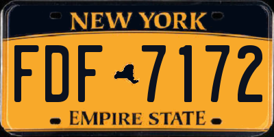 NY license plate FDF7172
