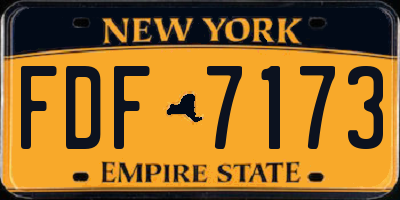 NY license plate FDF7173