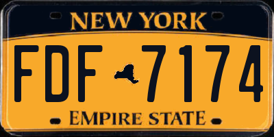 NY license plate FDF7174