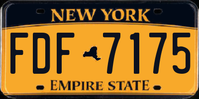 NY license plate FDF7175