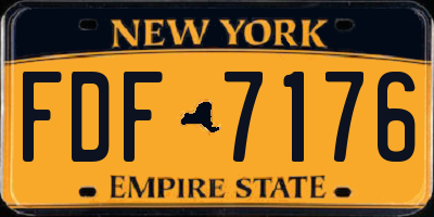 NY license plate FDF7176