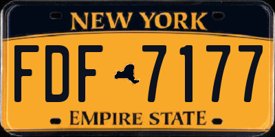NY license plate FDF7177
