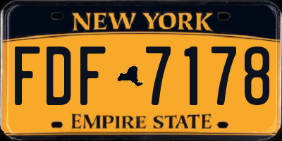 NY license plate FDF7178