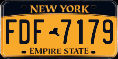 NY license plate FDF7179