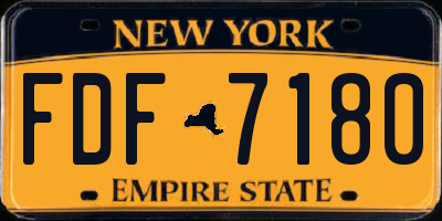 NY license plate FDF7180
