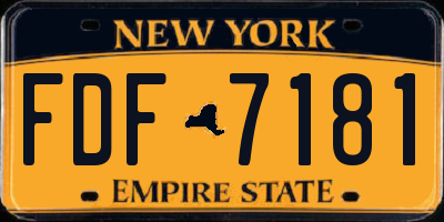 NY license plate FDF7181