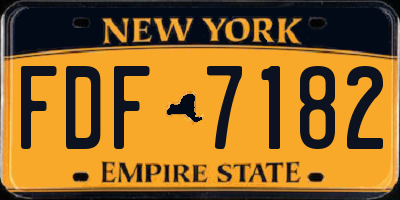 NY license plate FDF7182