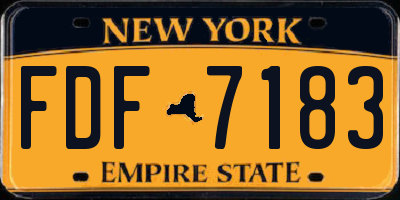NY license plate FDF7183