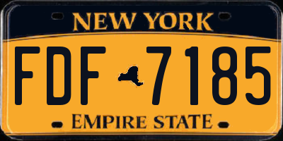 NY license plate FDF7185