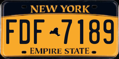 NY license plate FDF7189
