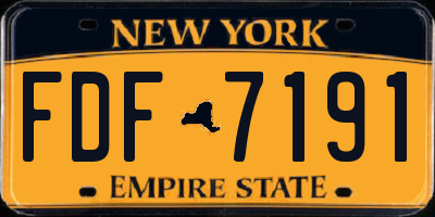NY license plate FDF7191