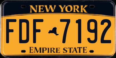 NY license plate FDF7192
