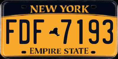 NY license plate FDF7193