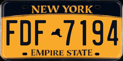 NY license plate FDF7194