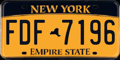 NY license plate FDF7196