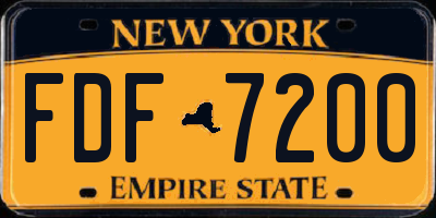 NY license plate FDF7200