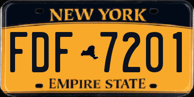 NY license plate FDF7201