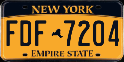 NY license plate FDF7204