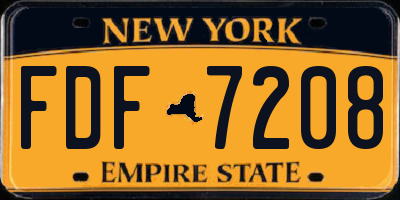 NY license plate FDF7208