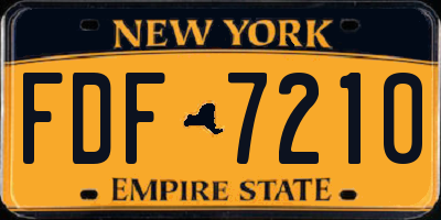 NY license plate FDF7210
