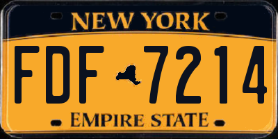 NY license plate FDF7214