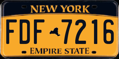 NY license plate FDF7216