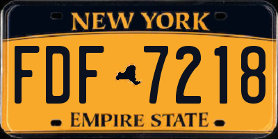 NY license plate FDF7218
