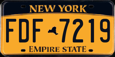 NY license plate FDF7219
