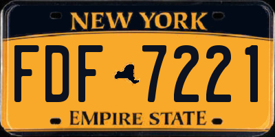 NY license plate FDF7221