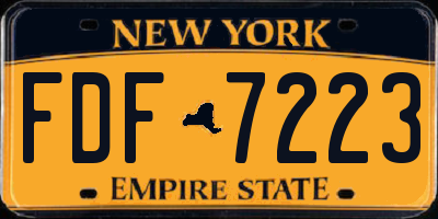 NY license plate FDF7223