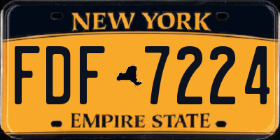 NY license plate FDF7224