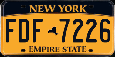 NY license plate FDF7226