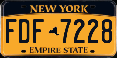 NY license plate FDF7228