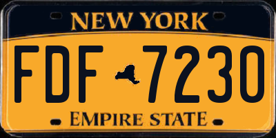 NY license plate FDF7230