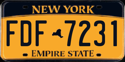 NY license plate FDF7231