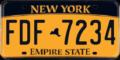 NY license plate FDF7234