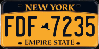 NY license plate FDF7235