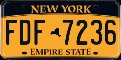NY license plate FDF7236